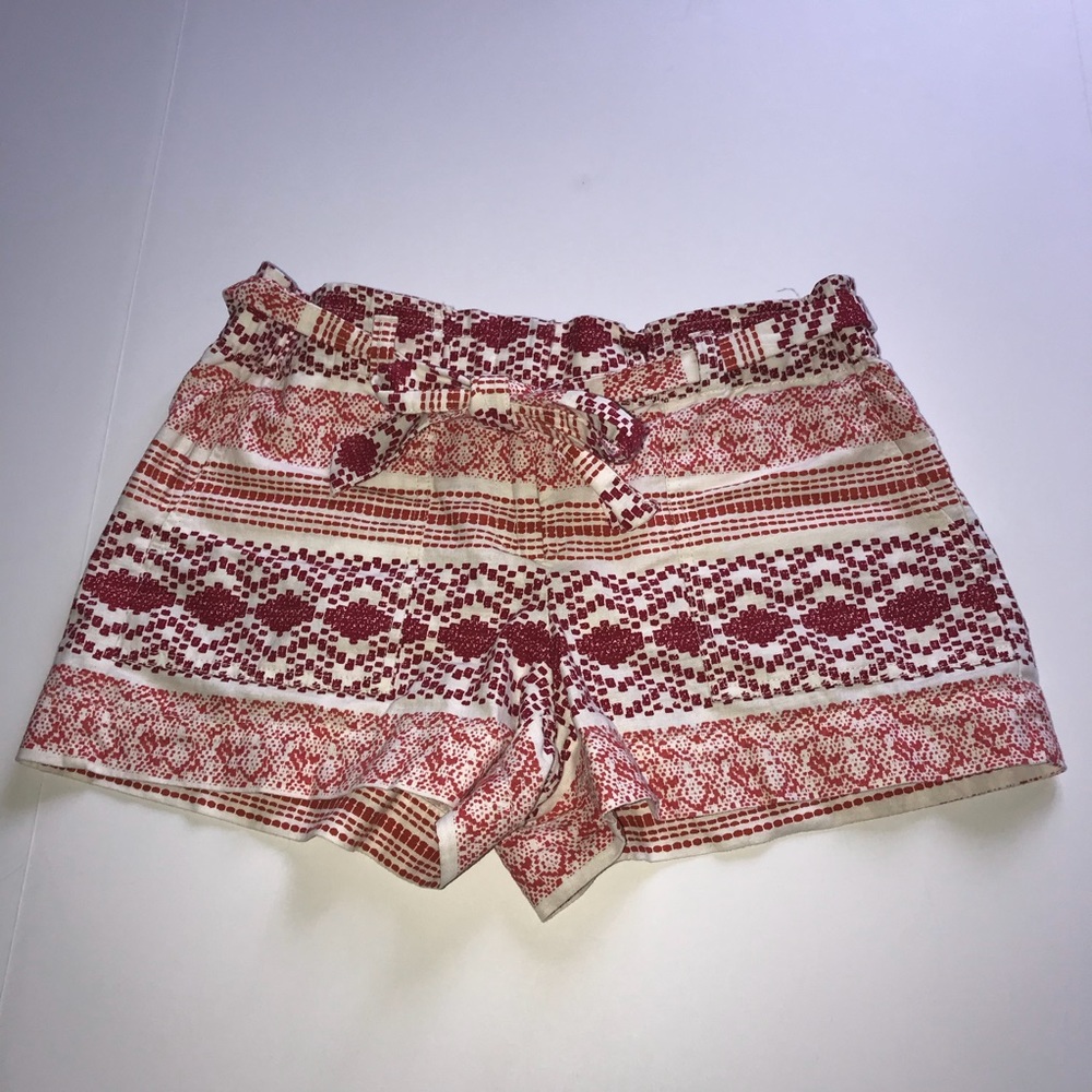 LOFT Ann Taylor red and white printed shorts